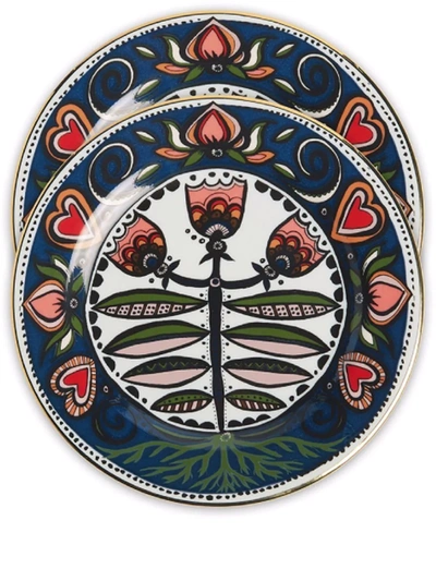 La Doublej Seed Of Life Dessert Plate Set In Weiss