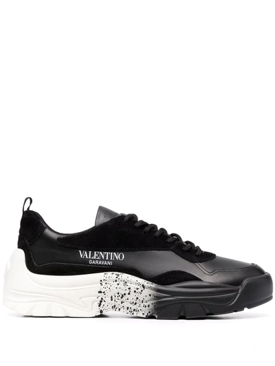 Valentino Garavani Black Gumboy Low Top Leather Sneakers