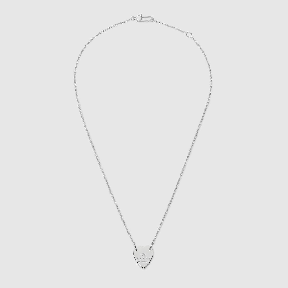 Gucci Necklace With Heart Pendant - Sterling Silver | ModeSens
