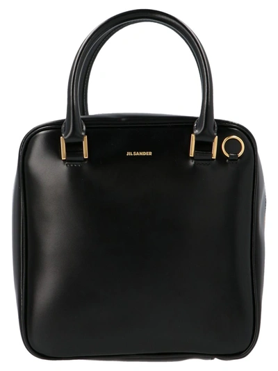 Jil Sander J-vision Square Small Handbag In Black