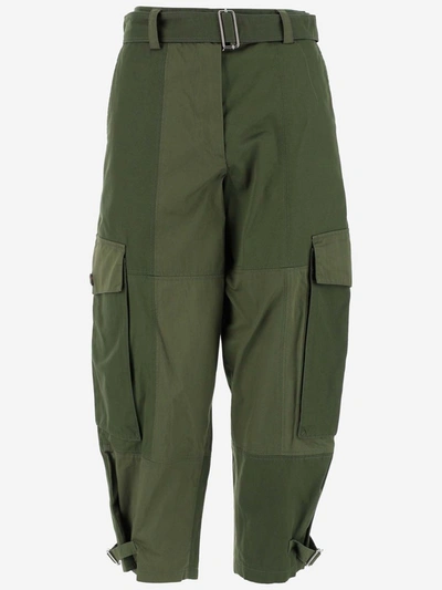 Jw Anderson Belted Cargo Trousers In Green