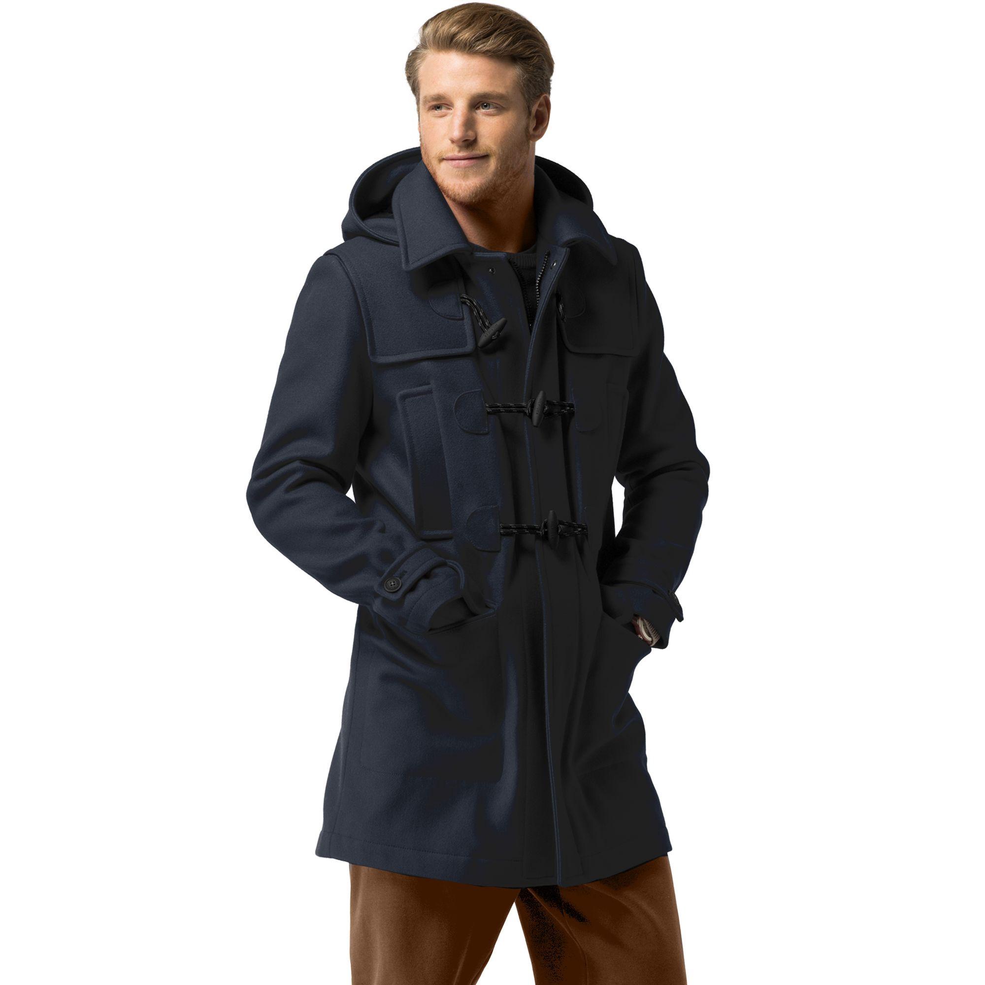 Tommy Hilfiger Branch Duffle Coat - Navy | ModeSens