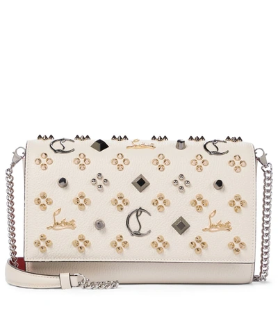 Christian Louboutin Paloma Embellished Leather Shoulder Bag In Craie/ Multi