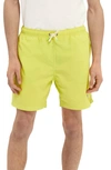Scotch & Soda Medium Length Solid Swim Shorts In Yellow