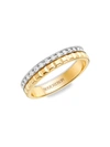 Boucheron 18kt Yellow And White Gold Quatre Radiant Edition Clou De Paris Diamond Wedding Band In Yellow White Gold