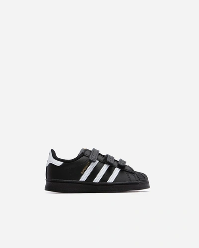 Adidas Originals Superstar Leather Trainers 6-8 Years In Black
