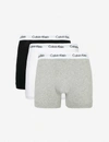 Calvin Klein Pack Of Three Cotton Stretch Classic-fit Stretch-cotton Trunks In Black/grey/white