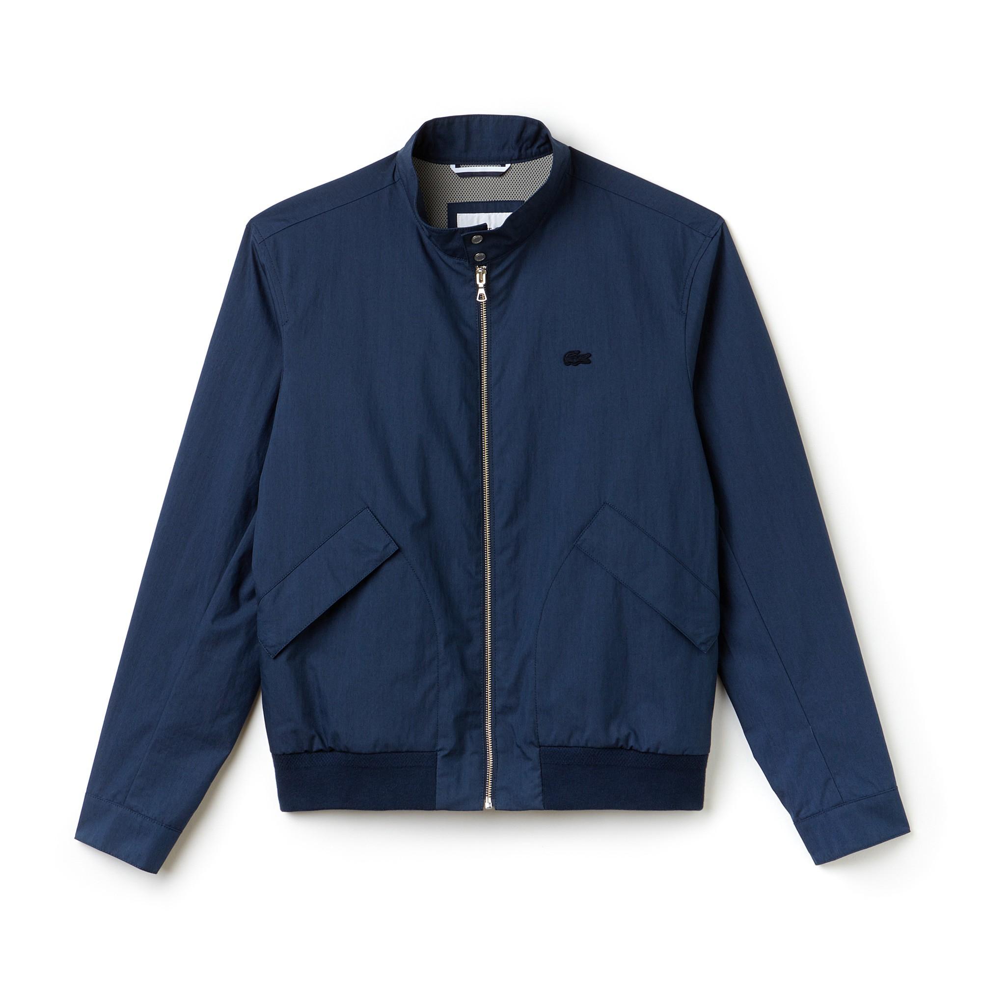 Lacoste Men's Cotton Blend Gabardine Harrington Jacket - Navy Blue ...