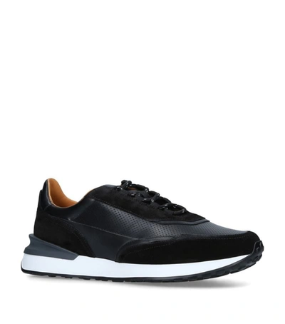 Magnanni Xl Grafton Perforated Leather And Suede Trainers