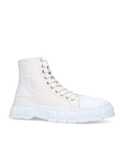 Viron 1982 High-top Recycled Canvas Trainers In Cream