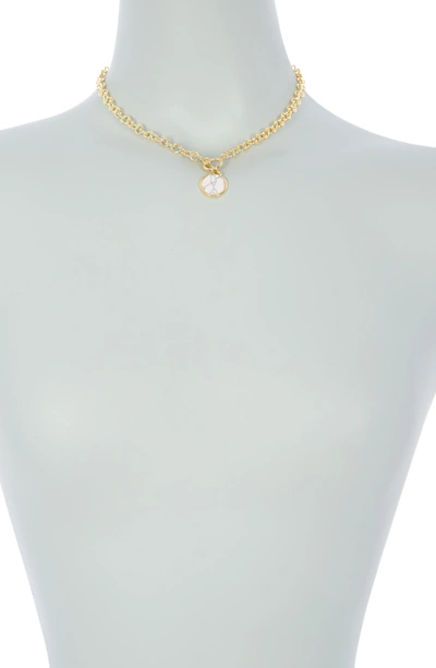 Rivka Friedman 18k Gold Clad Toggle Stone Necklace