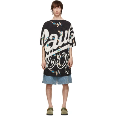 Loewe Black Paula's Ibiza Draped T-shirt In 1489 Black/multicolo