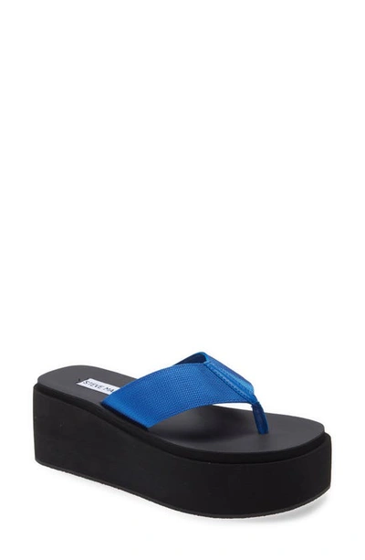 Steve Madden Women's Better Platform Wedge Flip-flop Sandals In Blue