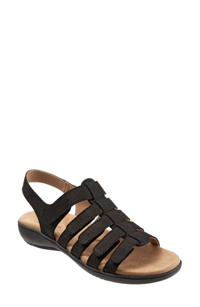 Trotters Tiki Womens Nubuck Slip On Slingback Sandals In Black Nude