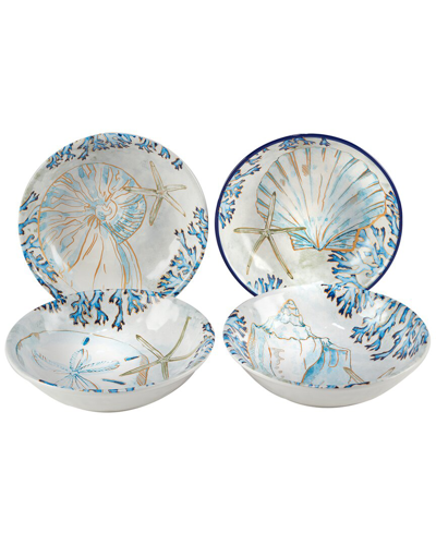 Certified International Playa Shells Set Of 4 Salad Plate In Multi