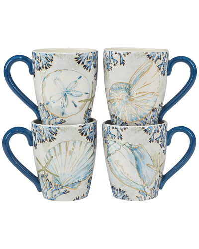 Certified International Playa Shells Set Of 4 Mug In Multicolor
