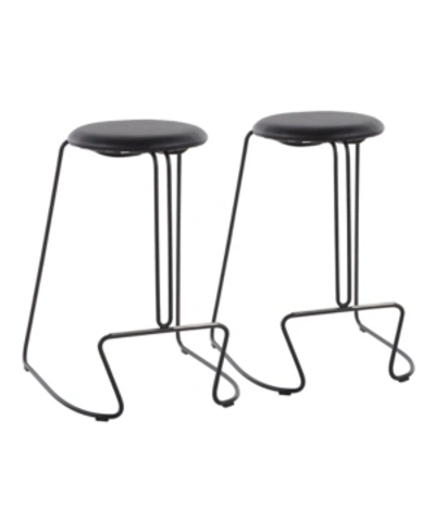 Lumisource Finn Counter Stool - Set Of 2 In Black