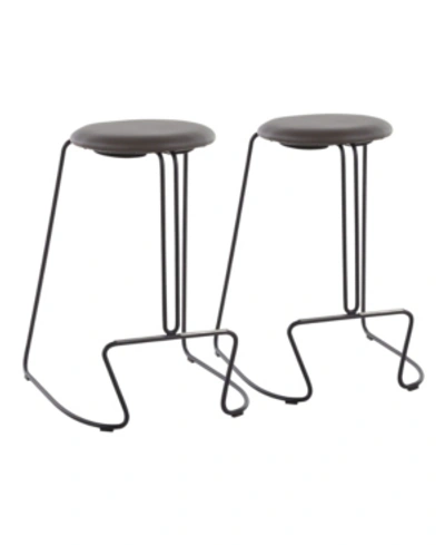 Lumisource Finn Counter Stool - Set Of 2 In Gray