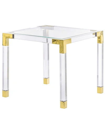Bold Tones Square Acrylic Modern Tempered Glass Coffee Table In Clear