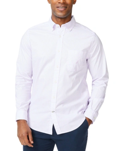 Nautica Men's Classic-fit Long-sleeve Stretch Stripe Poplin Shirt In Pale Orchid