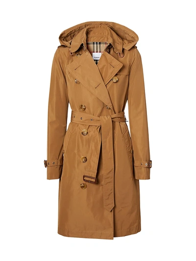 Burberry Kensington Belted Logo Trench Coat In Brown