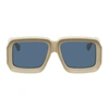 Loewe Women's Paula's Ibiza Oversized Square-frame Acetate Sunglasses In Blue Shiny Beige