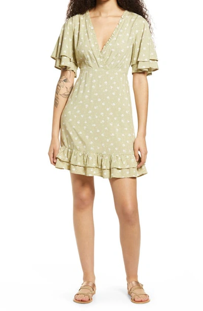 Billabong X The Salty Blonde In Bloom Floral A-line Dress In Matcha