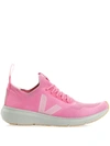 Rick Owens X Veja X Rick Owens V-knit Stretch Runner Sneakers In Pink