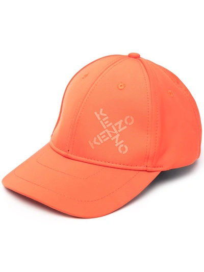 Kenzo Logo-print Six-panel Cap In Orange