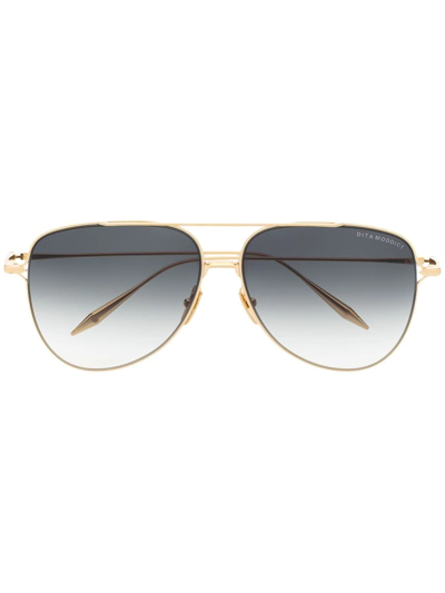 Dita Eyewear Gradient-lens Pilot-frame Sunglasses In Gold