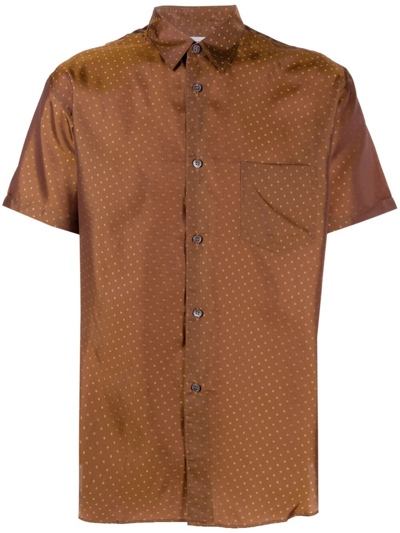 Comme Des Garçons Shirt Polka-dot Pattern Shirt In Khaki