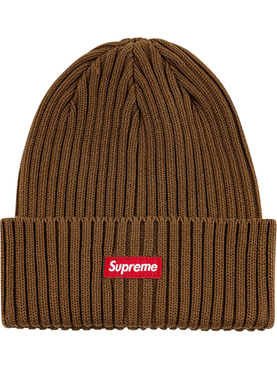 Supreme Overdyed Knitted Beanie In Brown