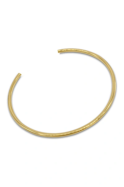 Adornia 14k Gold Plated Stainless Steel Open Cuff Bangle Bracelet In Yellow