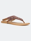 Torgeis Vega Beaded T-strap Sandal In Plum