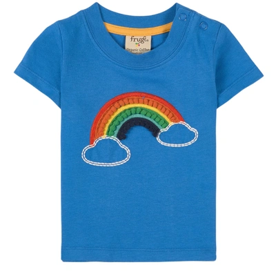 Frugi Avery T-shirt Cobalt/rainbow In Blue