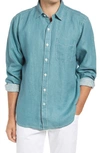 Tommy Bahama Sea Glass Breezer Original Fit Linen Shirt In Seven Seas