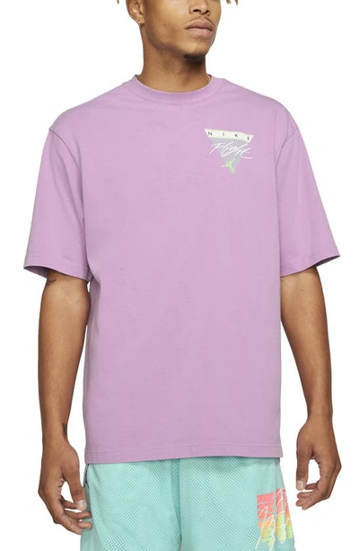 Jordan Nike Flight Graphic Tee In Violet Shock/ Ghost Green