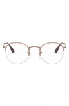 Ray Ban 51mm Round Optical Glasses In Copper