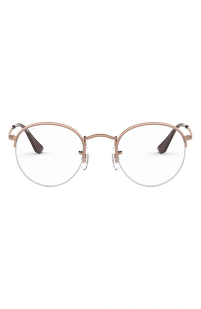 Ray Ban 51mm Round Optical Glasses In Copper