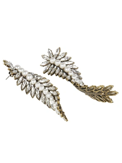 Balenciaga Flower Earrings In Or Vieilli-crystal