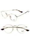 Ray Ban Ray-bay 47mm Round Optical Glasses In Trans Brown