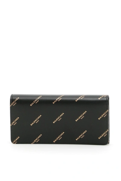 Balenciaga Bazar Wallet In Noir-ficellemetallico