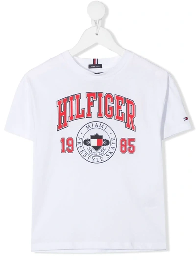 Tommy Hilfiger Junior Teen Logo Print T-shirt In White