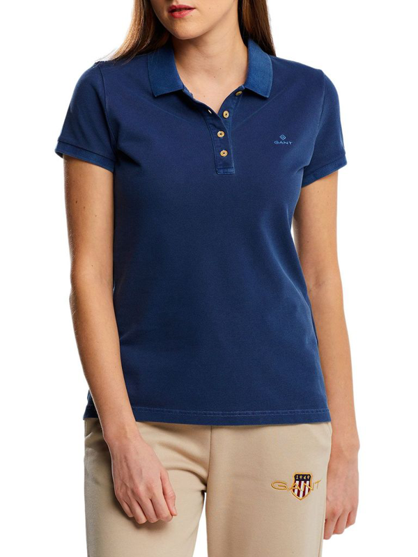 Gant Women's Blue Cotton Polo Shirt | ModeSens