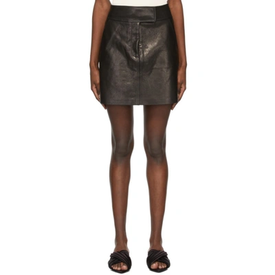 Khaite Black Leather 'the Giulia' Miniskirt