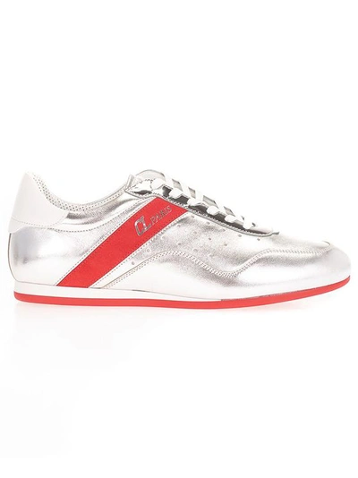 Christian Louboutin My K Low Sneakers In Silver Color And Red