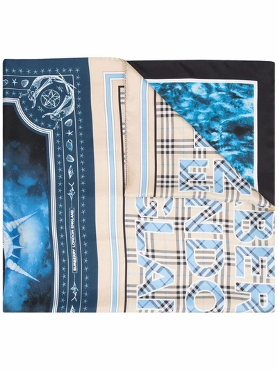 Burberry Women's Blue Silk Scarf