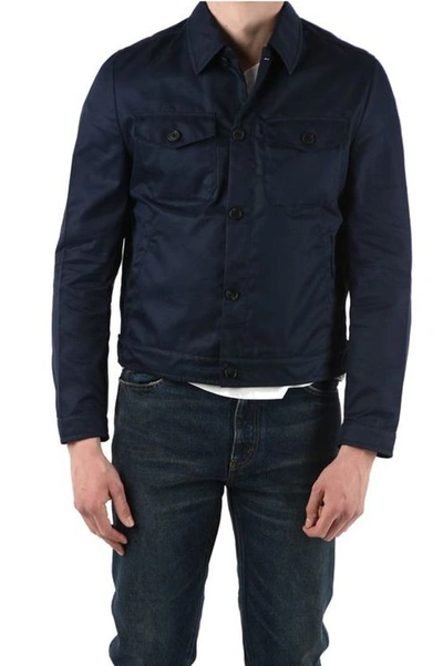Prada Men's Blue Cotton Outerwear Jacket