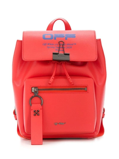 Off-white Women's Red Leather Backpack
