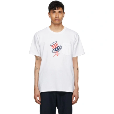 Aïe White Printed Pocket T-shirt In Ae032 White